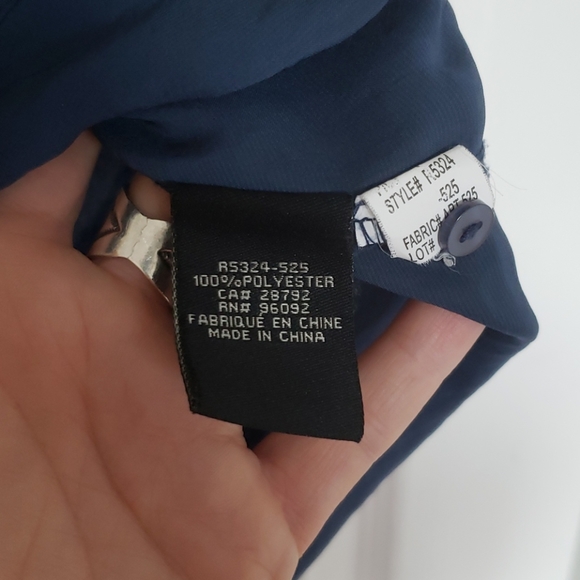 Blue silky ruffle front top - Picture 4 of 6